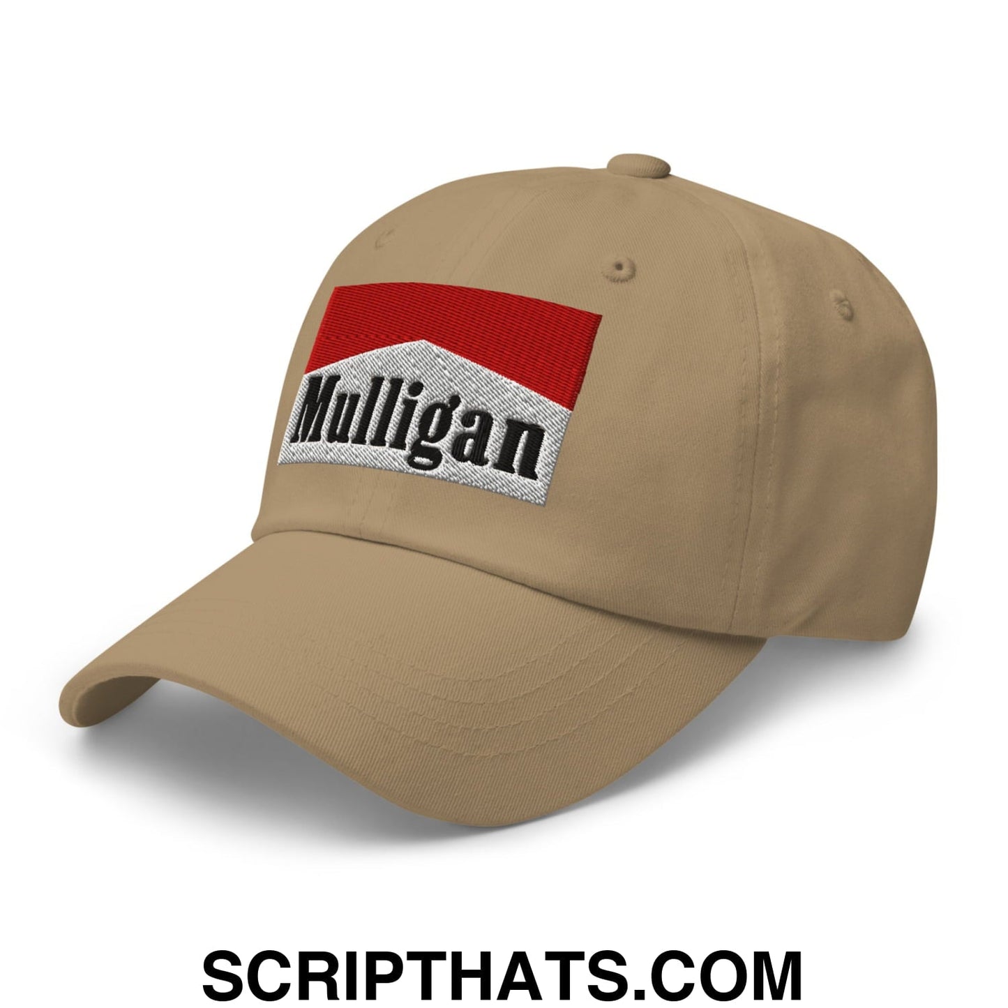Mulligan Cigarette Red Embroidered Unstructured Golf Dad Hat