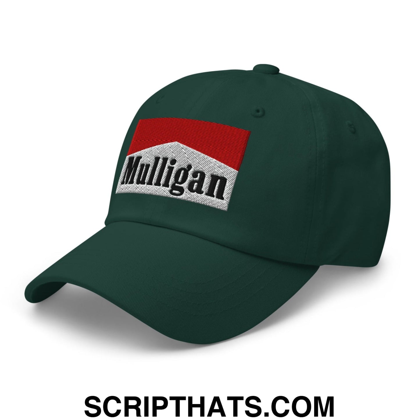 Mulligan Cigarette Red Embroidered Unstructured Golf Dad Hat