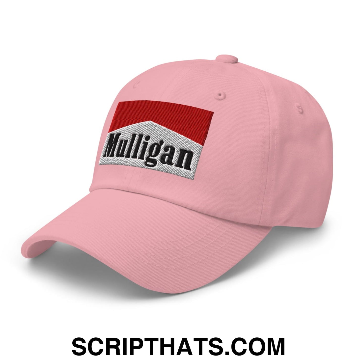 Mulligan Cigarette Red Embroidered Unstructured Golf Dad Hat