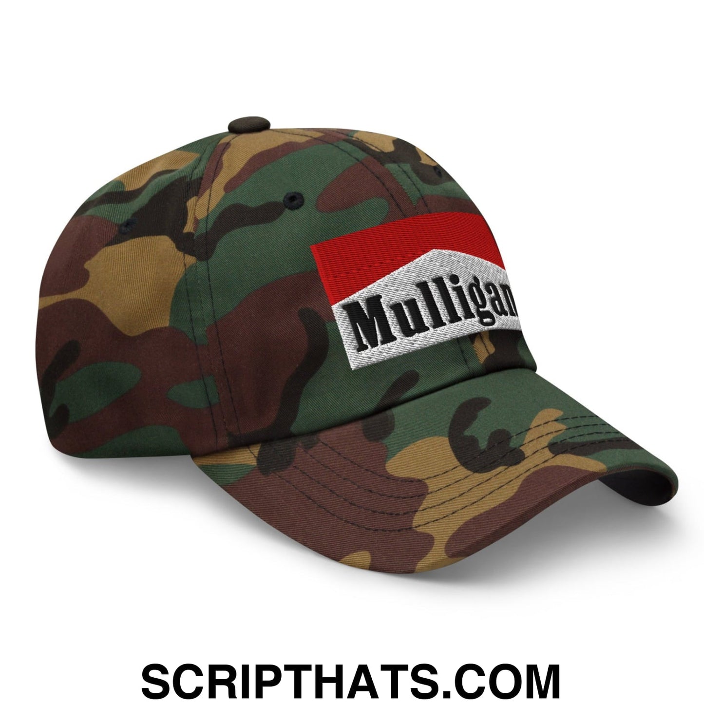 Mulligan Cigarette Red Embroidered Unstructured Golf Dad Hat