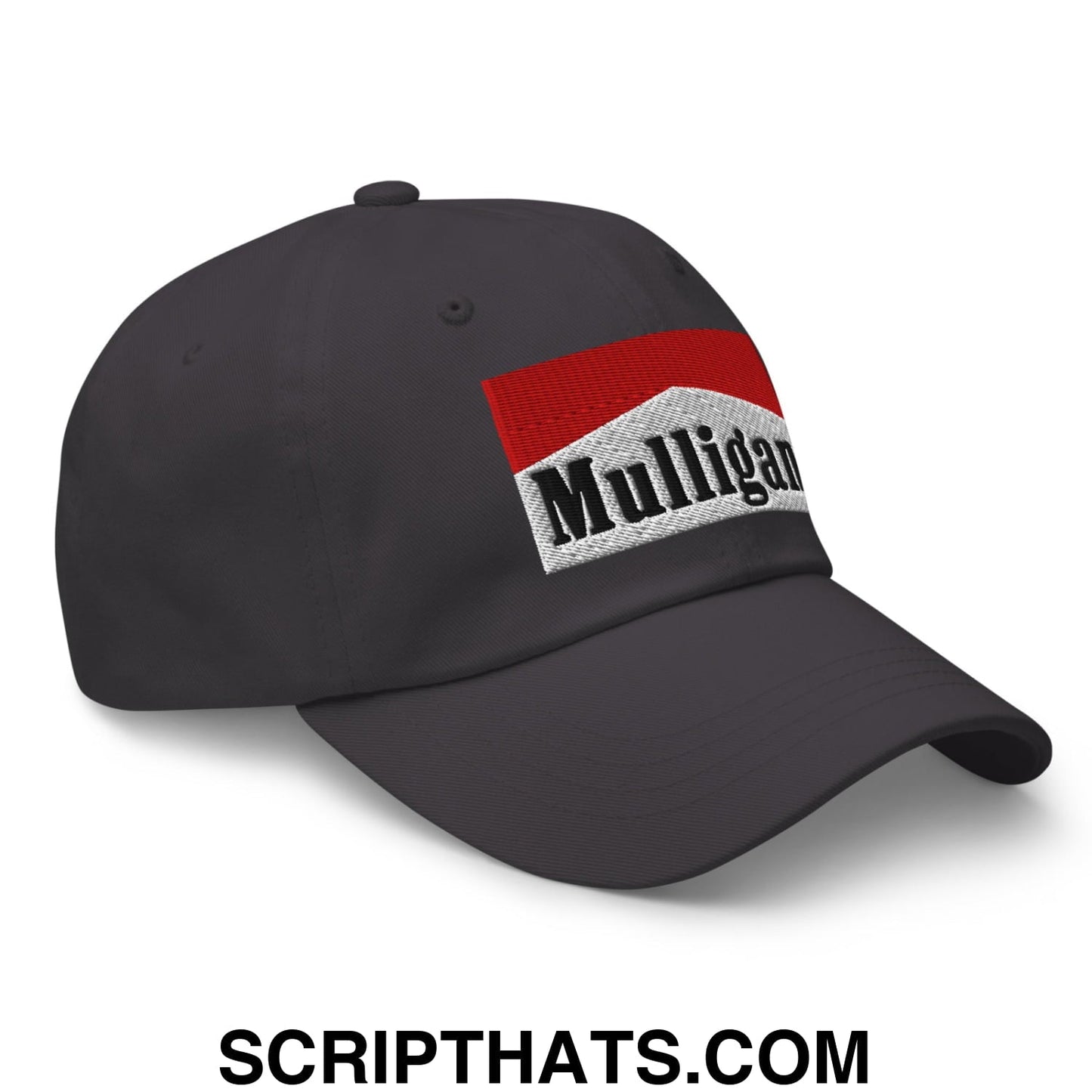 Mulligan Cigarette Red Embroidered Unstructured Golf Dad Hat
