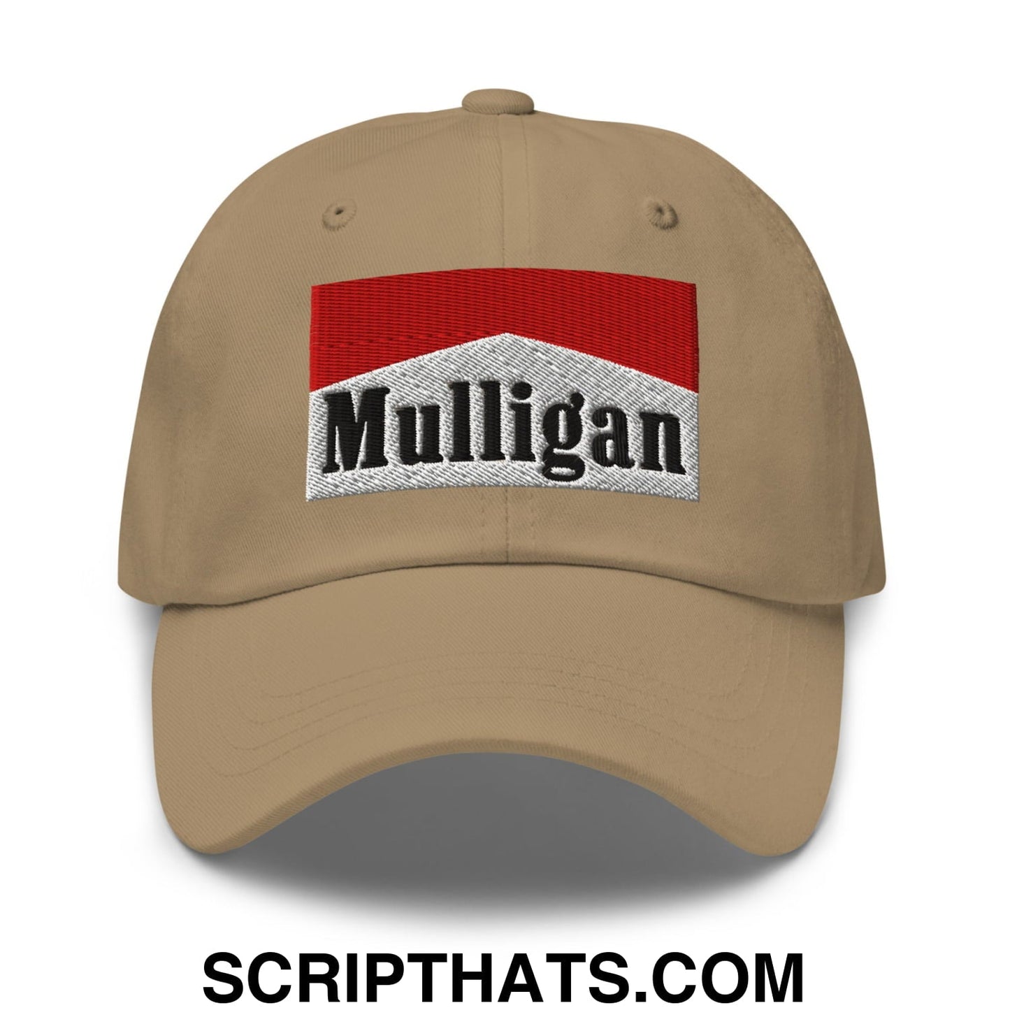 Mulligan Cigarette Red Embroidered Unstructured Golf Dad Hat