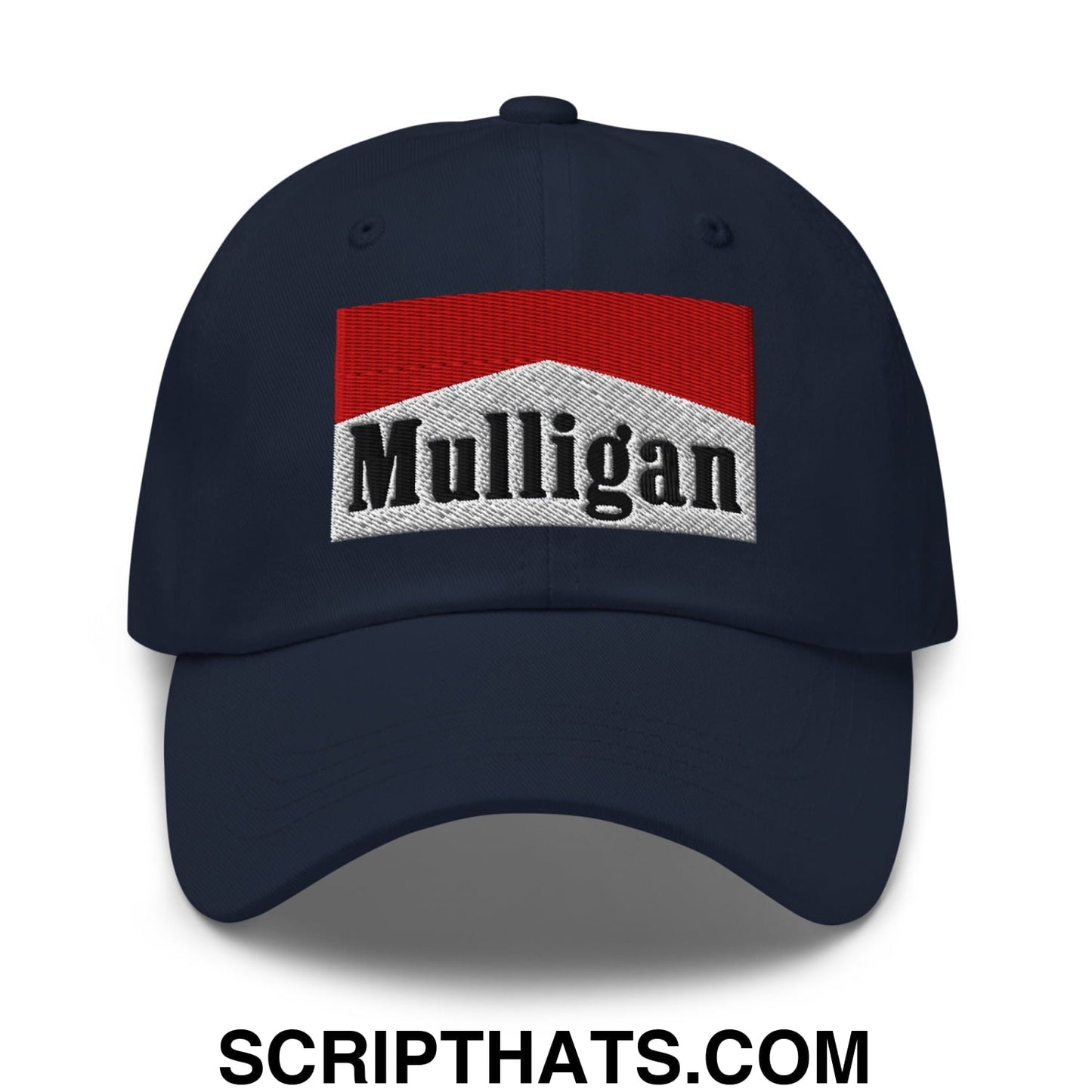 Mulligan Cigarette Red Embroidered Unstructured Golf Dad Hat