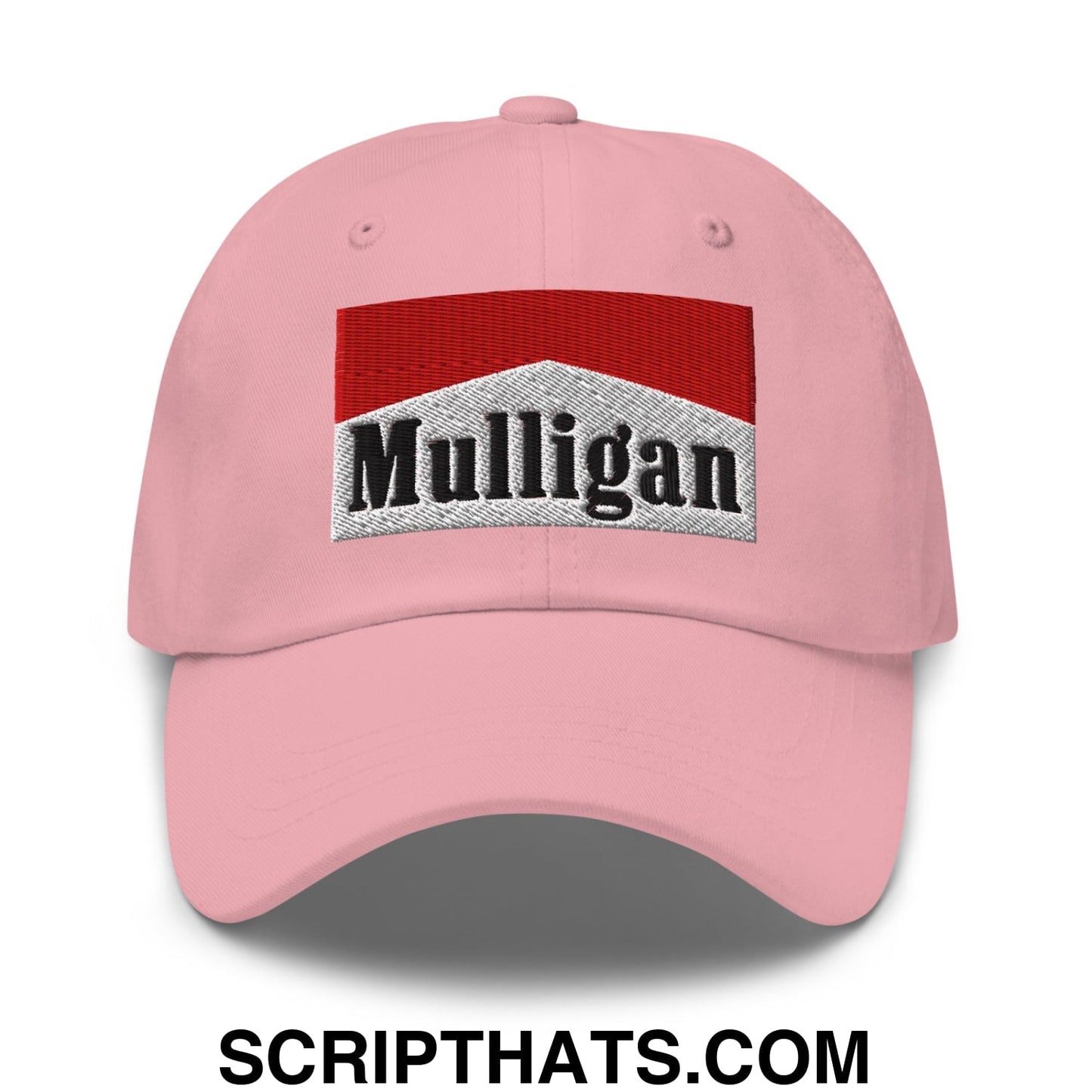 Mulligan Cigarette Red Embroidered Unstructured Golf Dad Hat