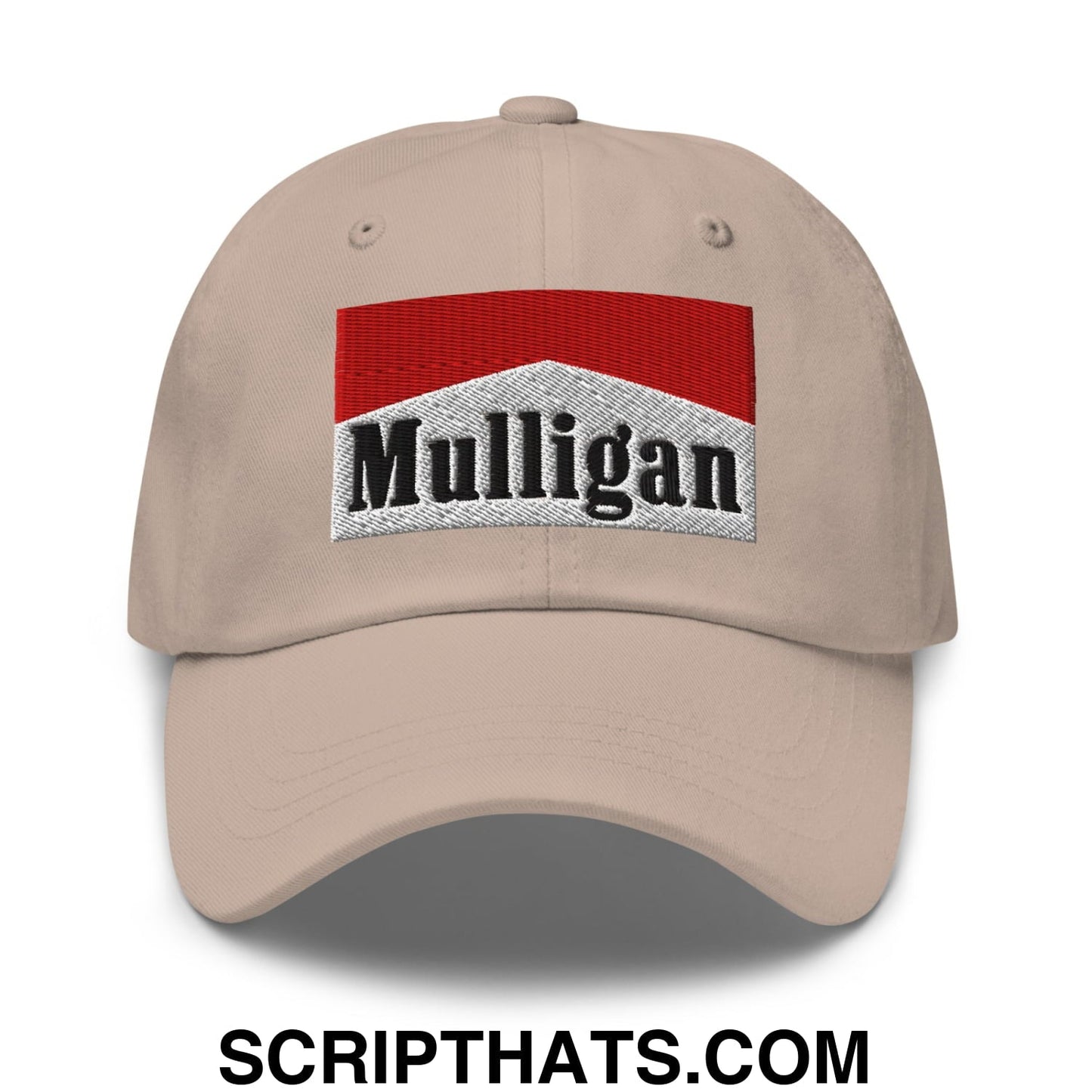 Mulligan Cigarette Red Embroidered Unstructured Golf Dad Hat