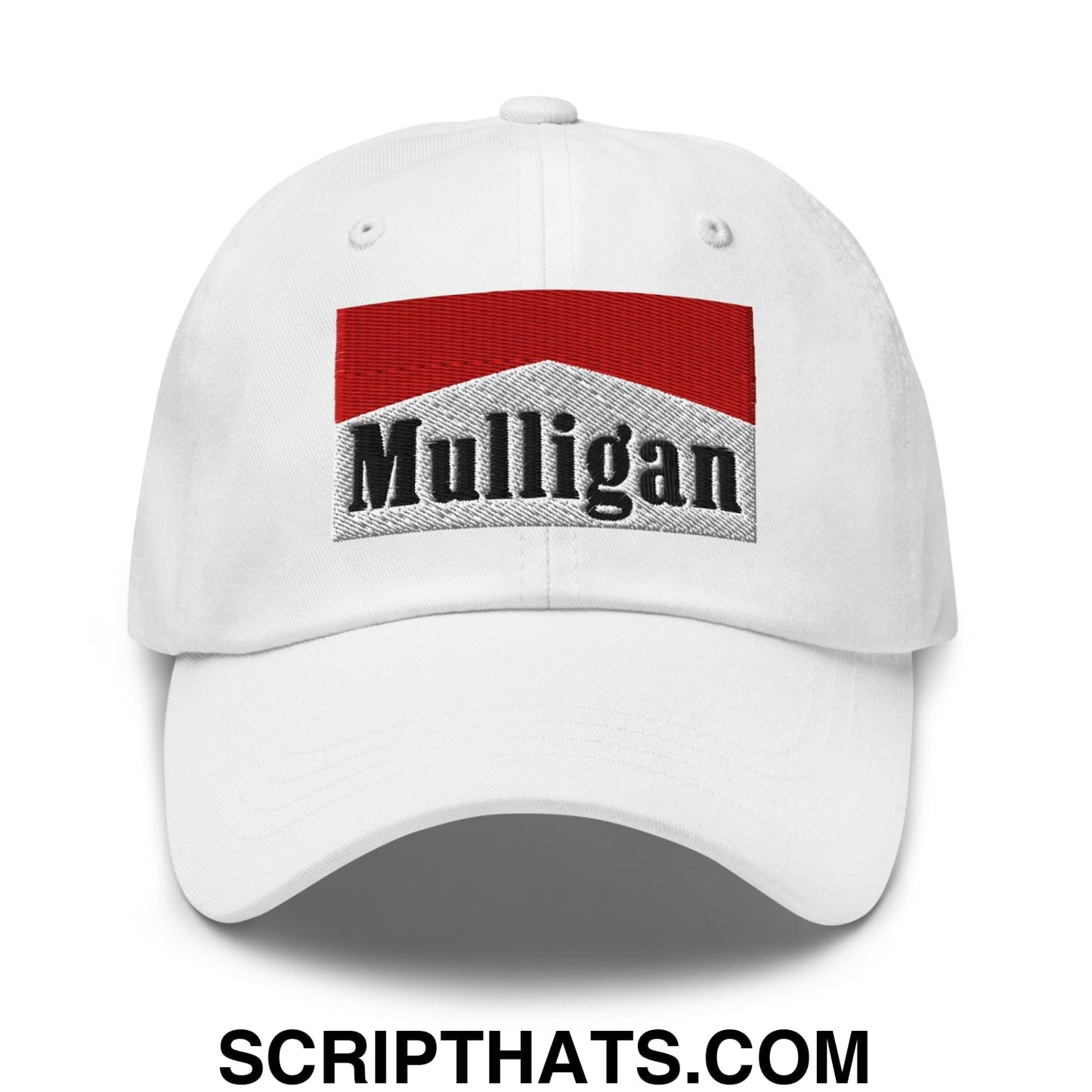 Mulligan Cigarette Red Embroidered Unstructured Golf Dad Hat