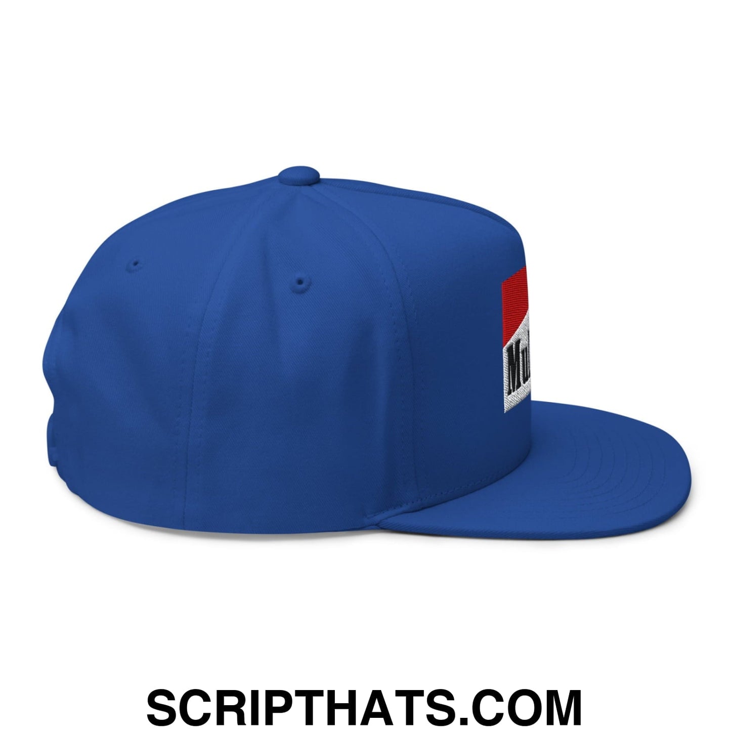Mulligan Cigarette Red Flat Brim Bill 5 Panel Golf Snapback Hat