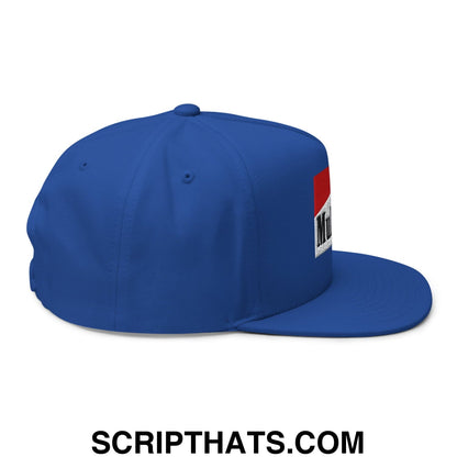 Mulligan Cigarette Red Flat Brim Bill 5 Panel Golf Snapback Hat
