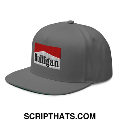 Mulligan Cigarette Red Flat Brim Bill 5 Panel Golf Snapback Hat