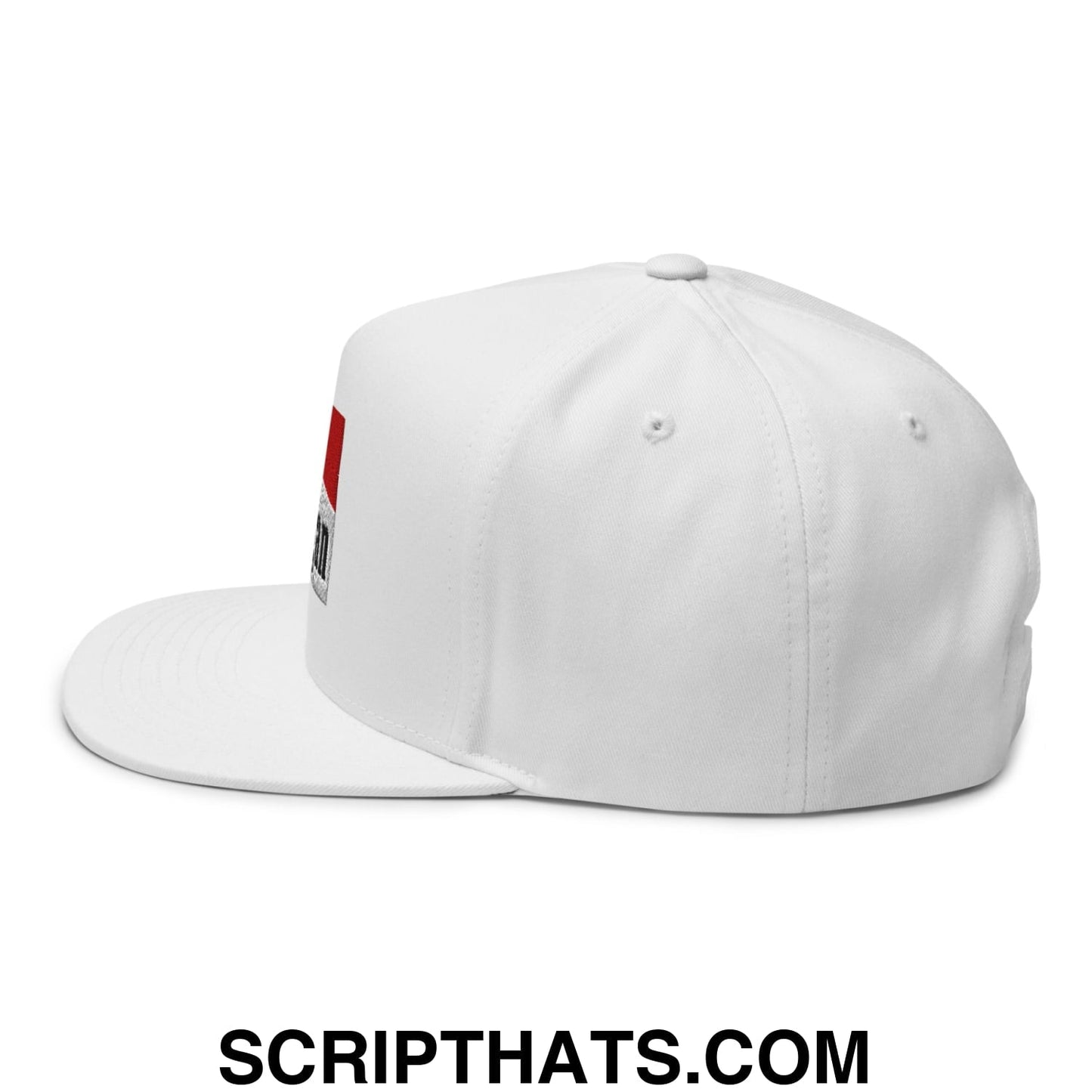 Mulligan Cigarette Red Flat Brim Bill 5 Panel Golf Snapback Hat