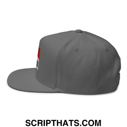 Mulligan Cigarette Red Flat Brim Bill 5 Panel Golf Snapback Hat