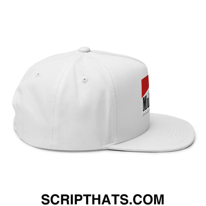 Mulligan Cigarette Red Flat Brim Bill 5 Panel Golf Snapback Hat