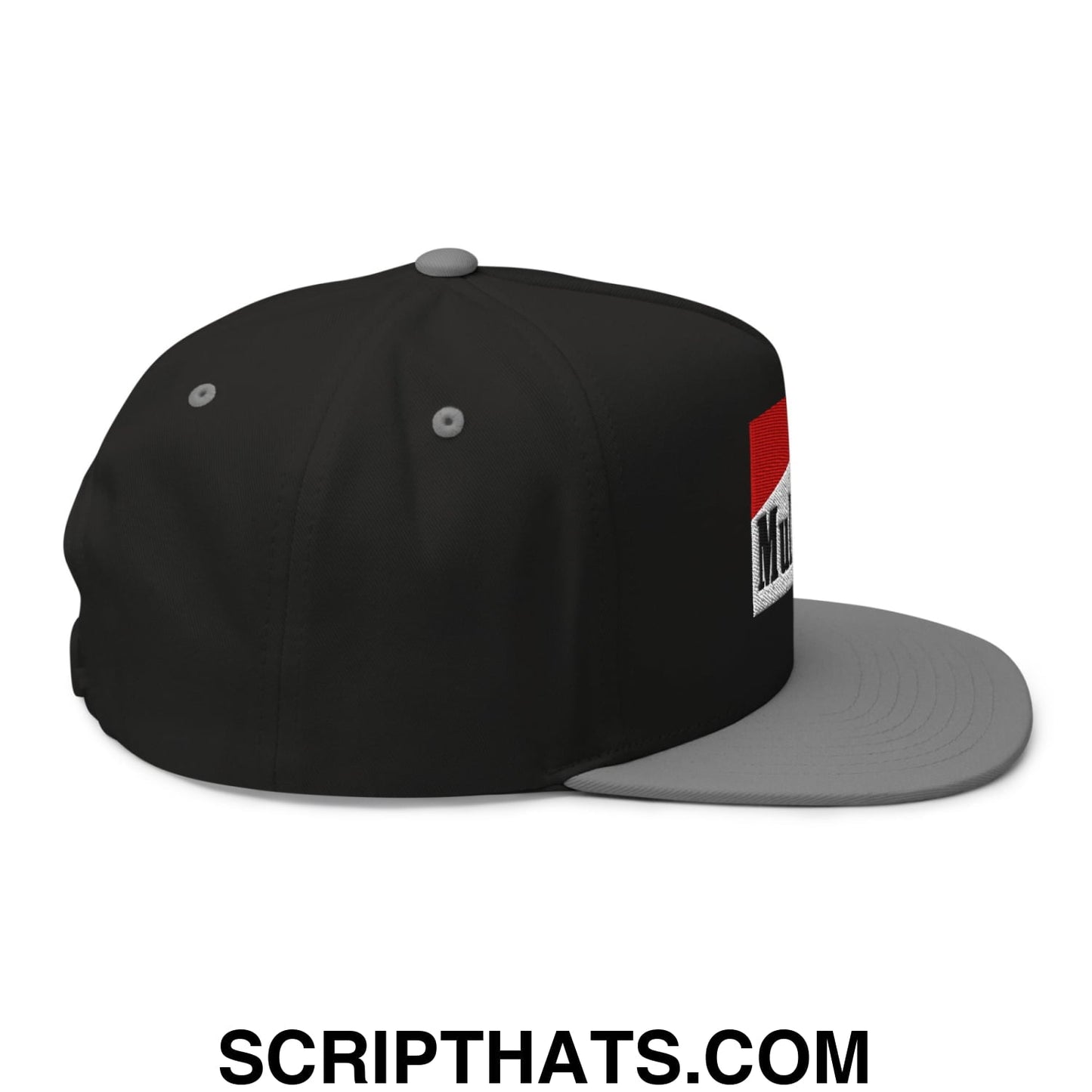 Mulligan Cigarette Red Flat Brim Bill 5 Panel Golf Snapback Hat