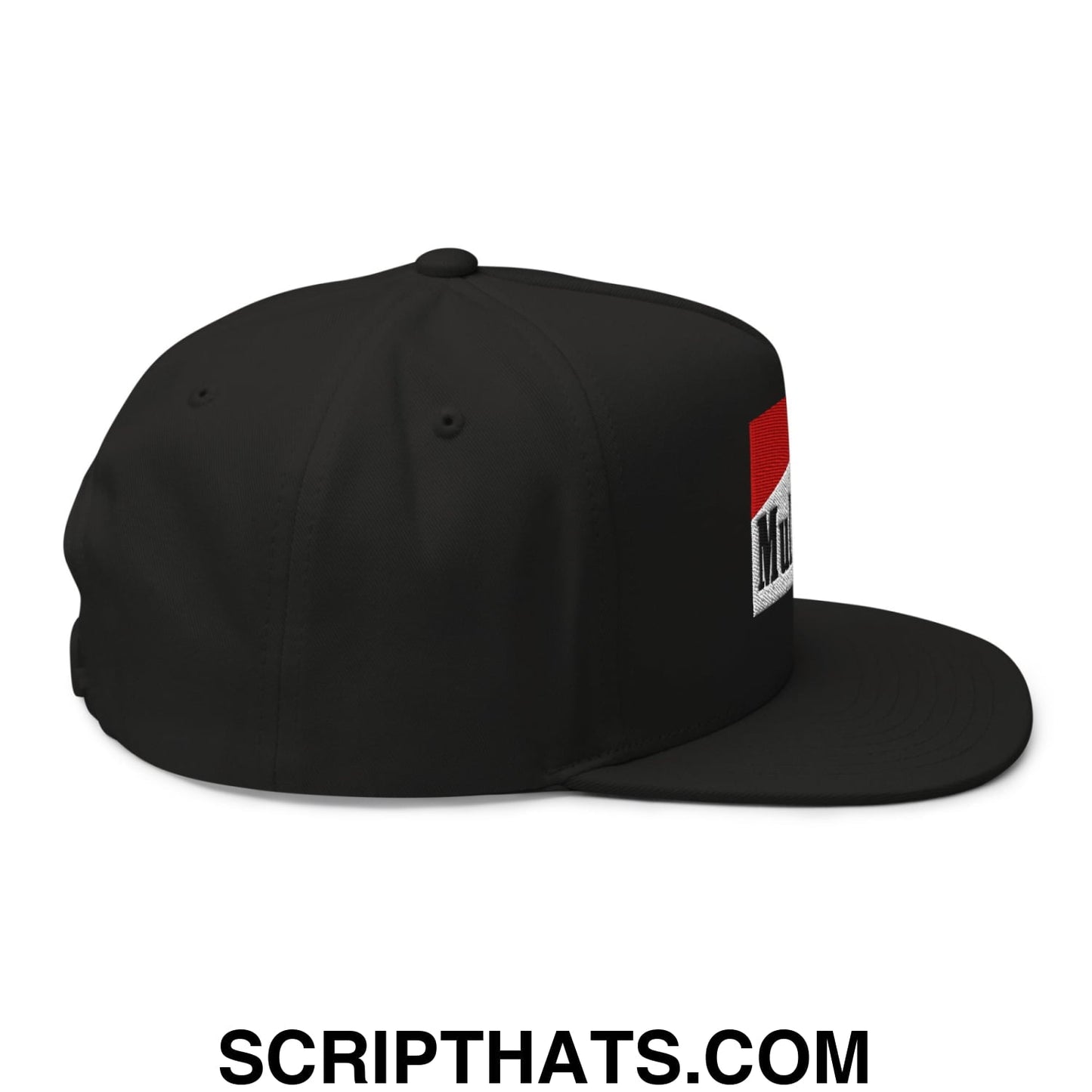 Mulligan Cigarette Red Flat Brim Bill 5 Panel Golf Snapback Hat