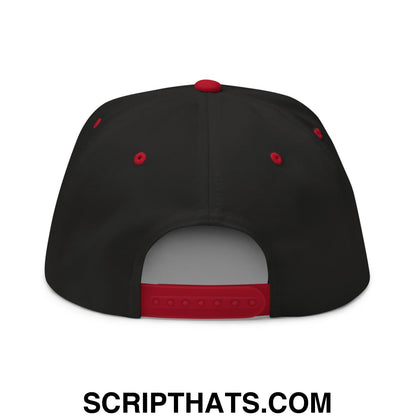 Mulligan Cigarette Red Flat Brim Bill 5 Panel Golf Snapback Hat