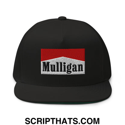 Mulligan Cigarette Red Flat Brim Bill 5 Panel Golf Snapback Hat
