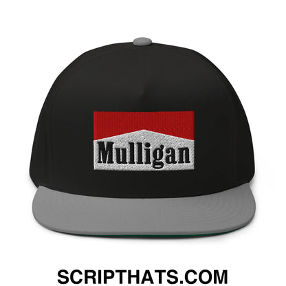 Mulligan Cigarette Red Flat Brim Bill 5 Panel Golf Snapback Hat
