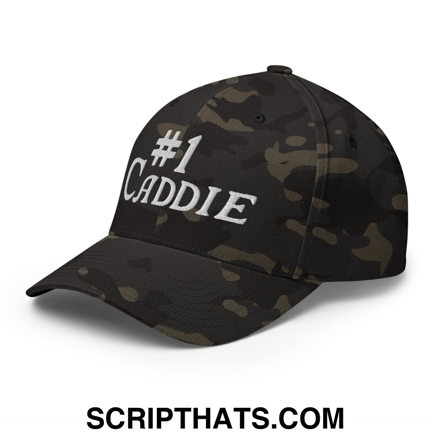 Number 1 Caddie Embroidered Stretch Fit Golf Hat