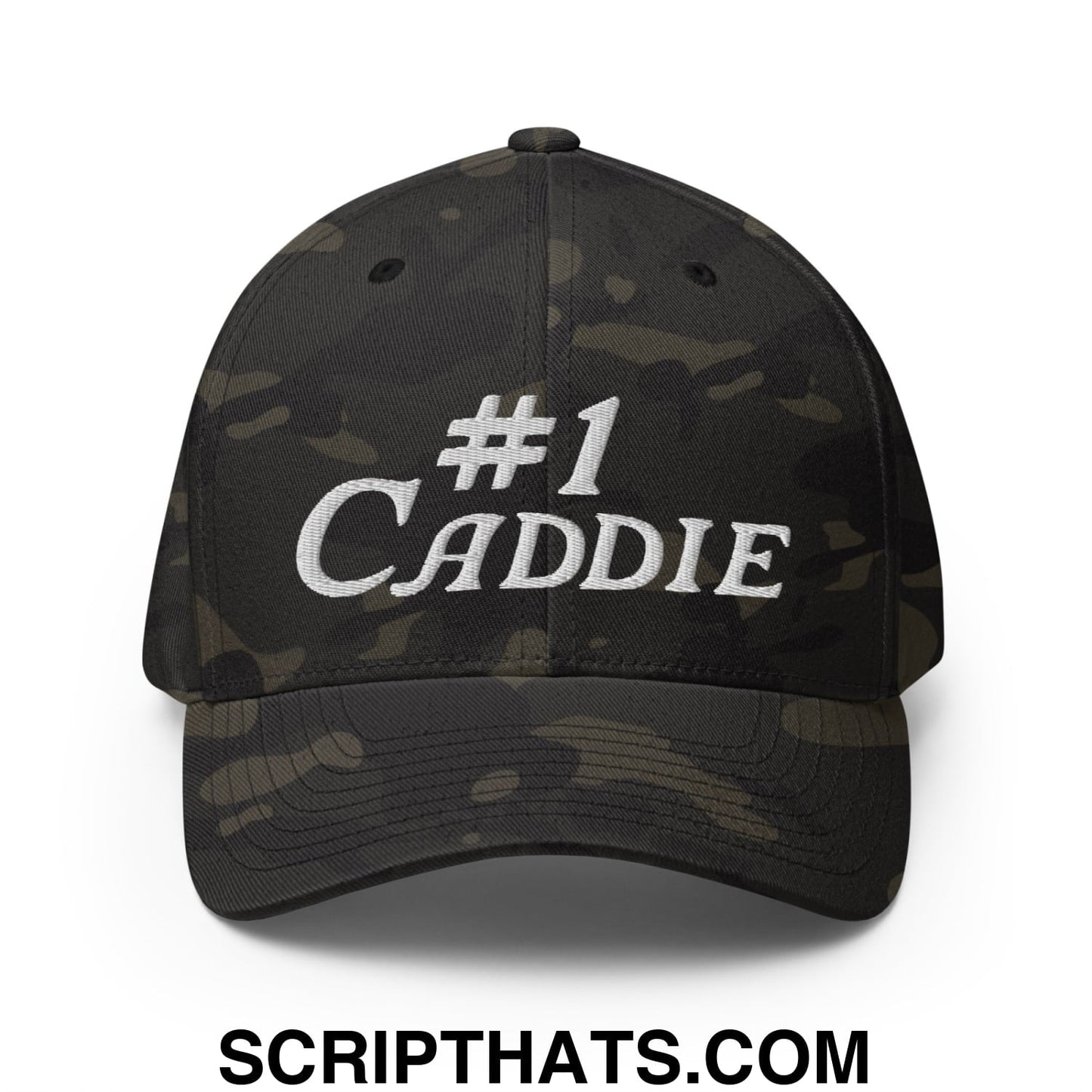 Number 1 Caddie Embroidered Stretch Fit Golf Hat