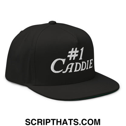 Number 1 Caddie Flat Brim Bill 5 Panel Golf Snapback Hat
