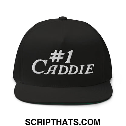 Number 1 Caddie Flat Brim Bill 5 Panel Golf Snapback Hat