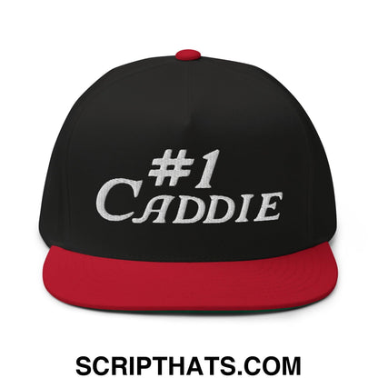 Number 1 Caddie Flat Brim Bill 5 Panel Golf Snapback Hat