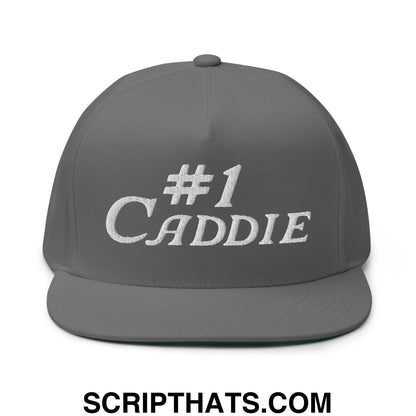 Number 1 Caddie Flat Brim Bill 5 Panel Golf Snapback Hat