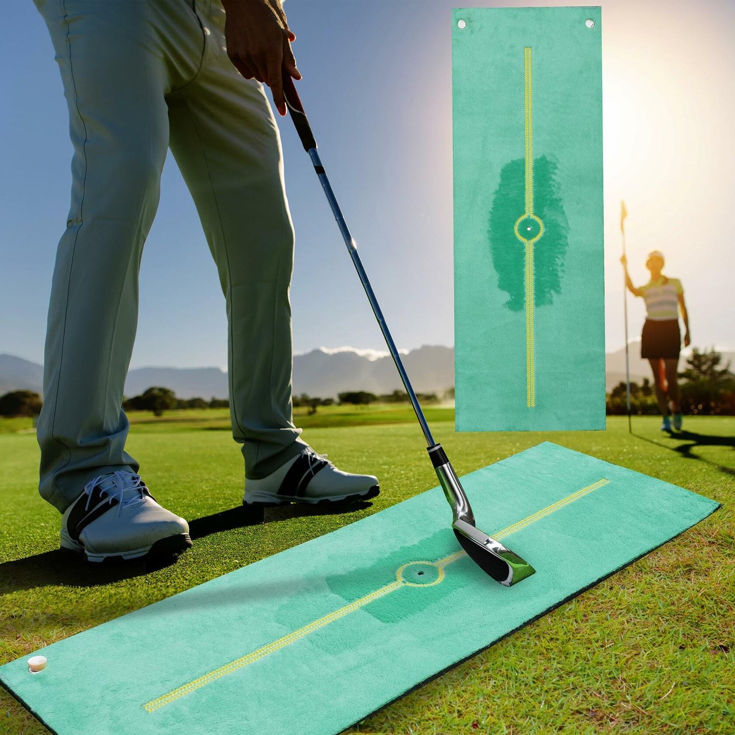 GAIARENA Golf Hitting Mat Swing Path Feedback Outdoor Training Mat Accessories
