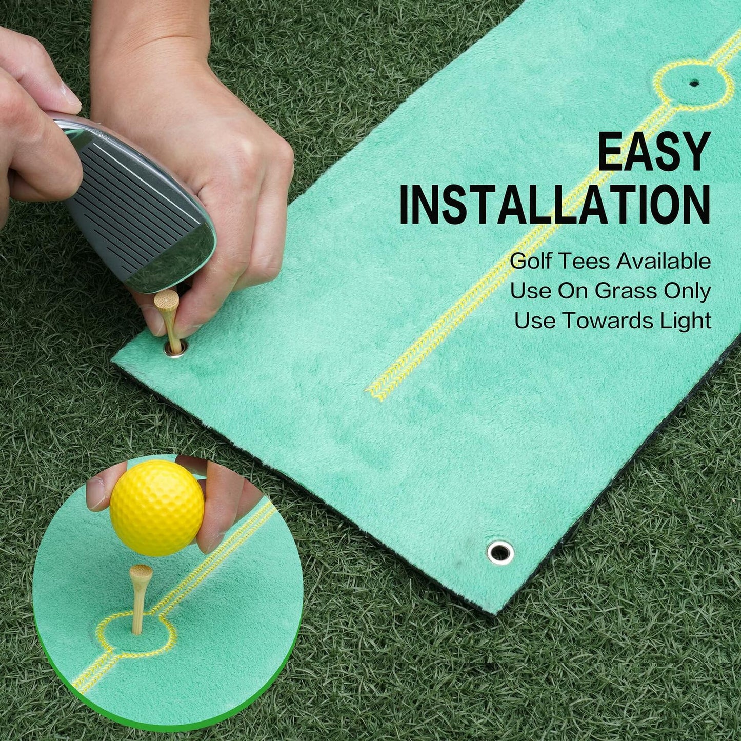 GAIARENA Golf Hitting Mat Swing Path Feedback Outdoor Training Mat Accessories