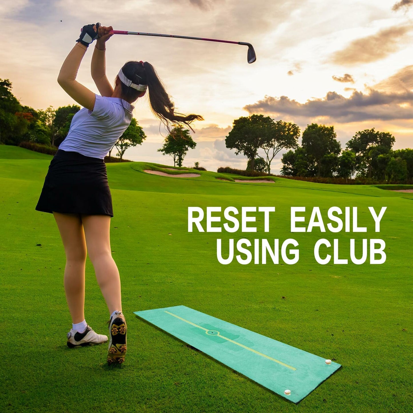 GAIARENA Golf Hitting Mat Swing Path Feedback Outdoor Training Mat Accessories