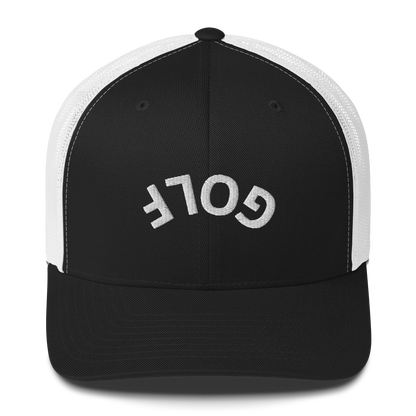 Upside Down Golf Arch Trucker Cap