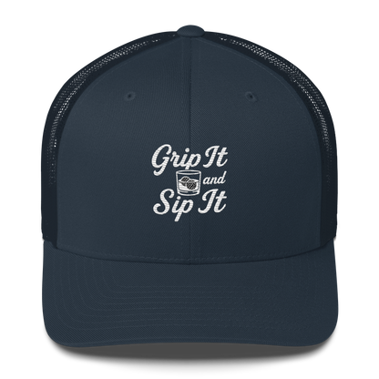 Grip It and Sip It Trucker Hat – Classic Golf Style with a Twist