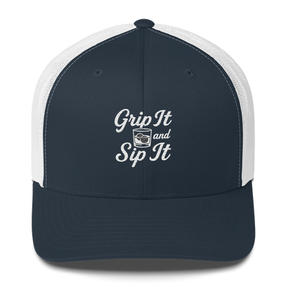 Grip It and Sip It Trucker Hat – Classic Golf Style with a Twist