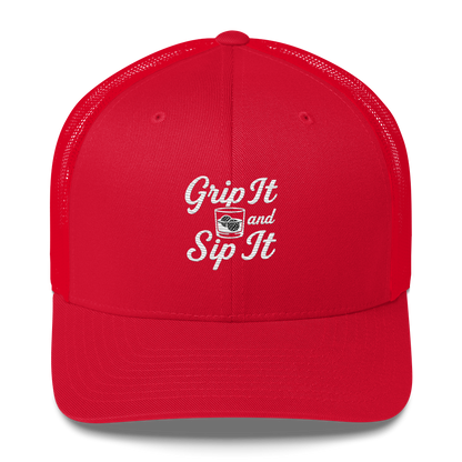 Grip It and Sip It Trucker Hat – Classic Golf Style with a Twist