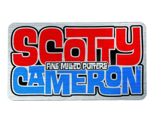 Scotty Cameron 2020 Custom Shop Hawaiian Open Font Sticker - Silver/Red/Blue 3.0" x 2.0"