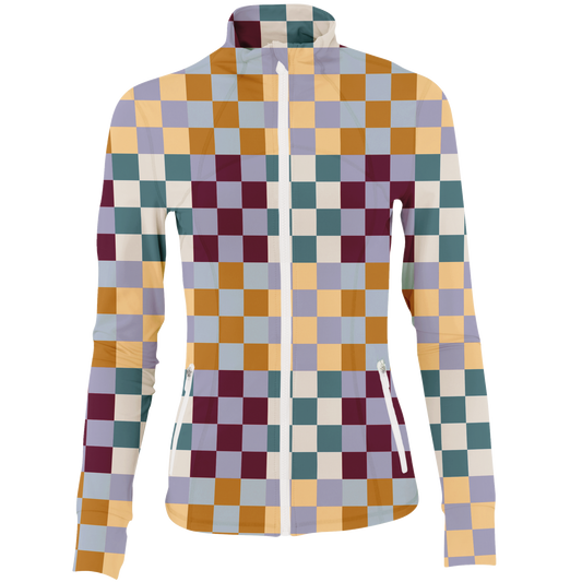 Golf Multi Checker Women's Full Zip - Final Sale