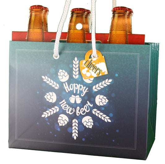 Heavyweight Gift Bag for 6-packs - Happy New Beer