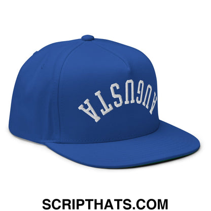 Upside Down Augusta Embroidered Flat Brim Bill Golf 5 Panel Snapback Hat