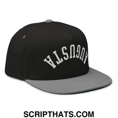 Upside Down Augusta Embroidered Flat Brim Bill Golf 5 Panel Snapback Hat