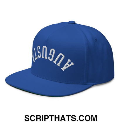 Upside Down Augusta Embroidered Flat Brim Bill Golf 5 Panel Snapback Hat
