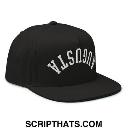 Upside Down Augusta Embroidered Flat Brim Bill Golf 5 Panel Snapback Hat