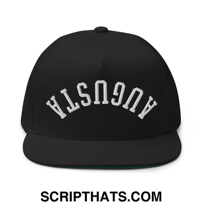 Upside Down Augusta Embroidered Flat Brim Bill Golf 5 Panel Snapback Hat