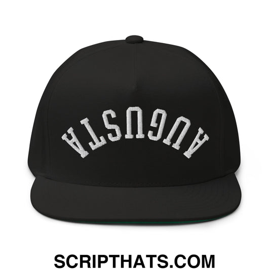 Upside Down Augusta Embroidered Flat Brim Bill Golf 5 Panel Snapback Hat