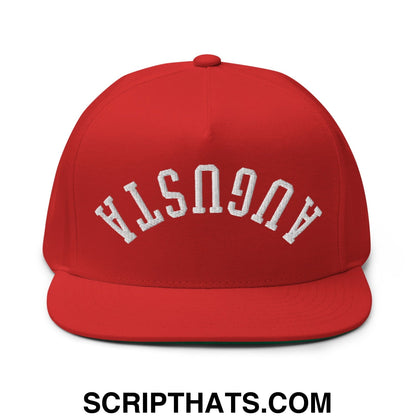 Upside Down Augusta Embroidered Flat Brim Bill Golf 5 Panel Snapback Hat
