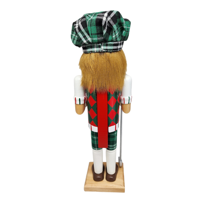 Green Plaid Golfer Nutcracker
